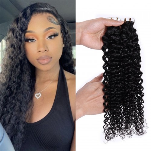 Human Hair Tape In Extensions Deep Curly（20pcs/set） | Human Hair Wig | Lace Front